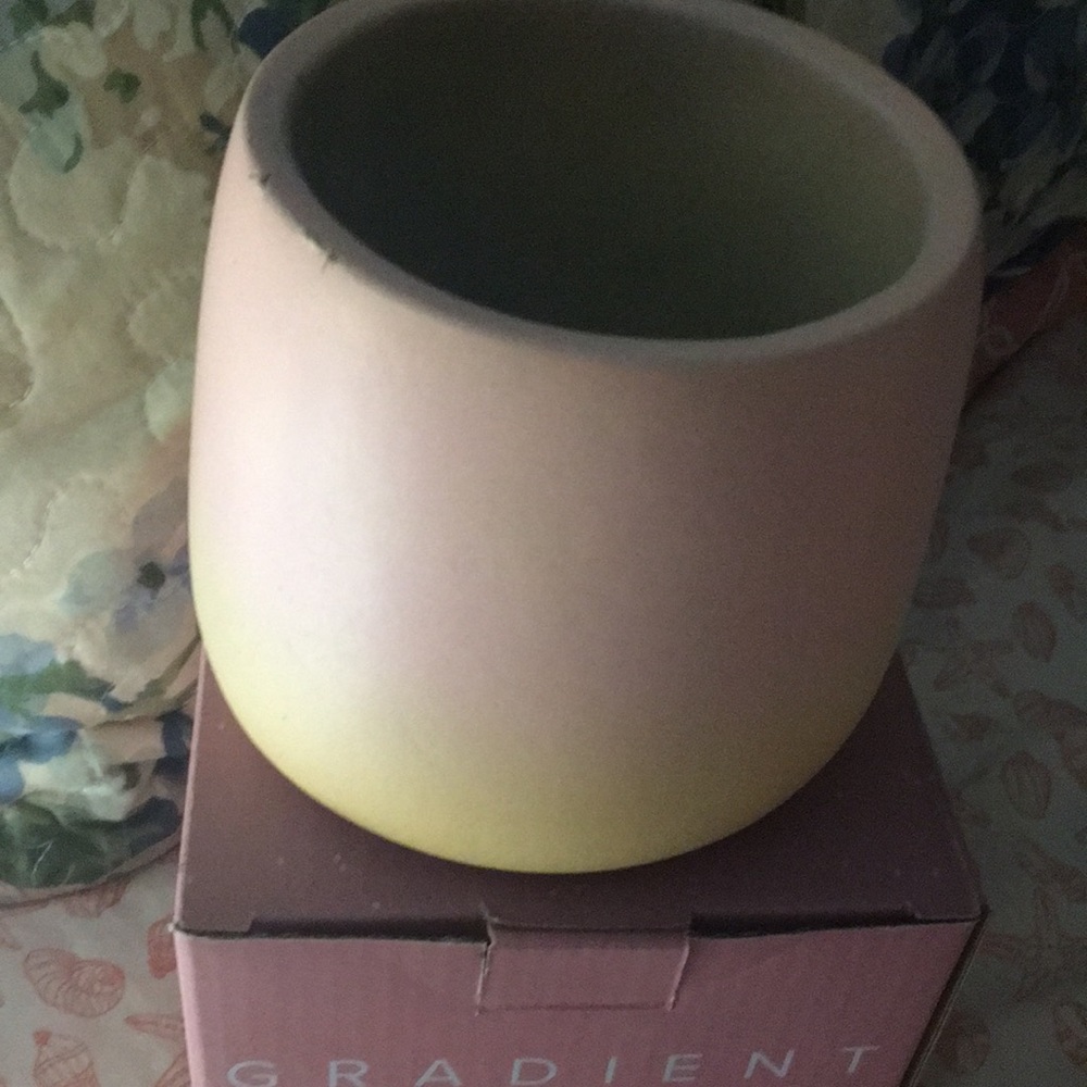 Sunset Park Gradient Cement Planter Ombré Pink and Yellow